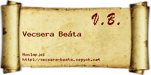 Vecsera Beáta névjegykártya